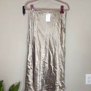 H&M Shimmering Beige Midi Skirt size M